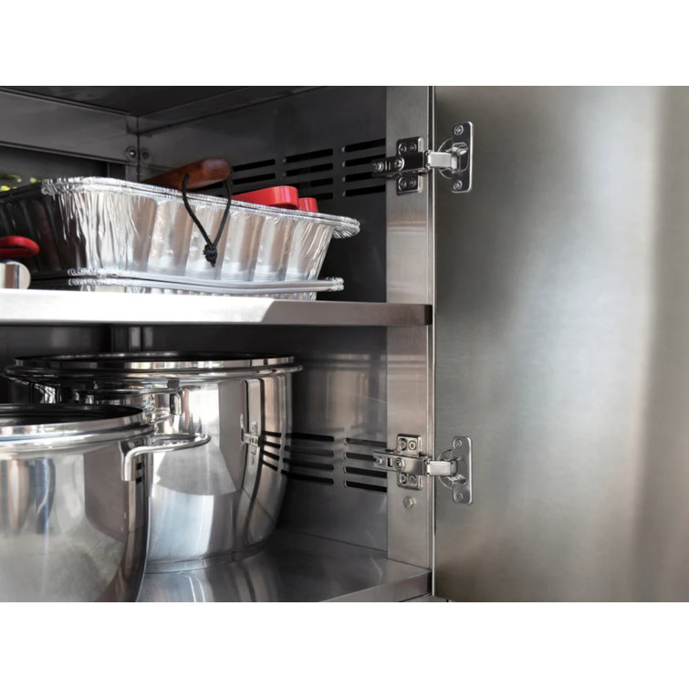 Slate Gray Aluminum Modular Outdoor Kitchen with Stainless Steel Countertop