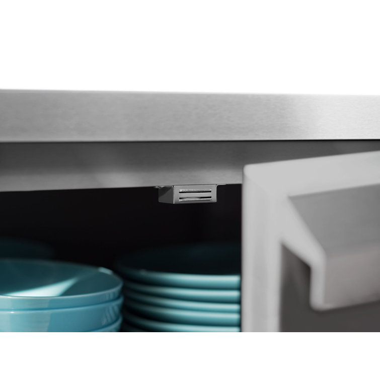 Slate Gray Aluminum Modular Outdoor Kitchen with Stainless Steel Countertop
