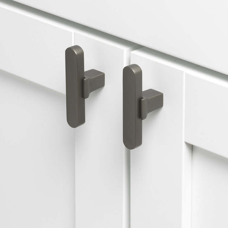 Graphite Brushed Modern T-Handle Cabinet Knob 2.25"