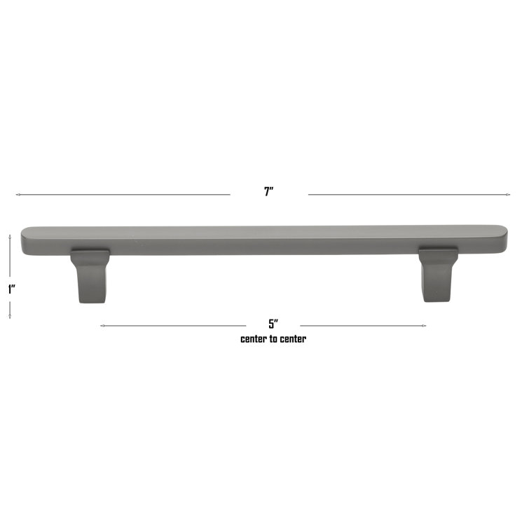 Graphite Matte Modern Flat Bar Cabinet Pull with Mounting Hardware