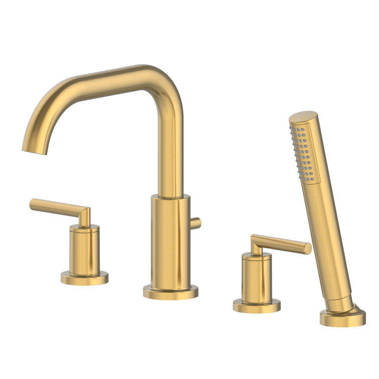 Brushed Bronze Double Handle Deck Mounted Roman Tub Faucet