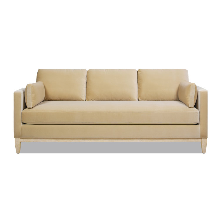 Knox 84" Fawn Brown Velvet Lawson Sofa with Removable Cushions
