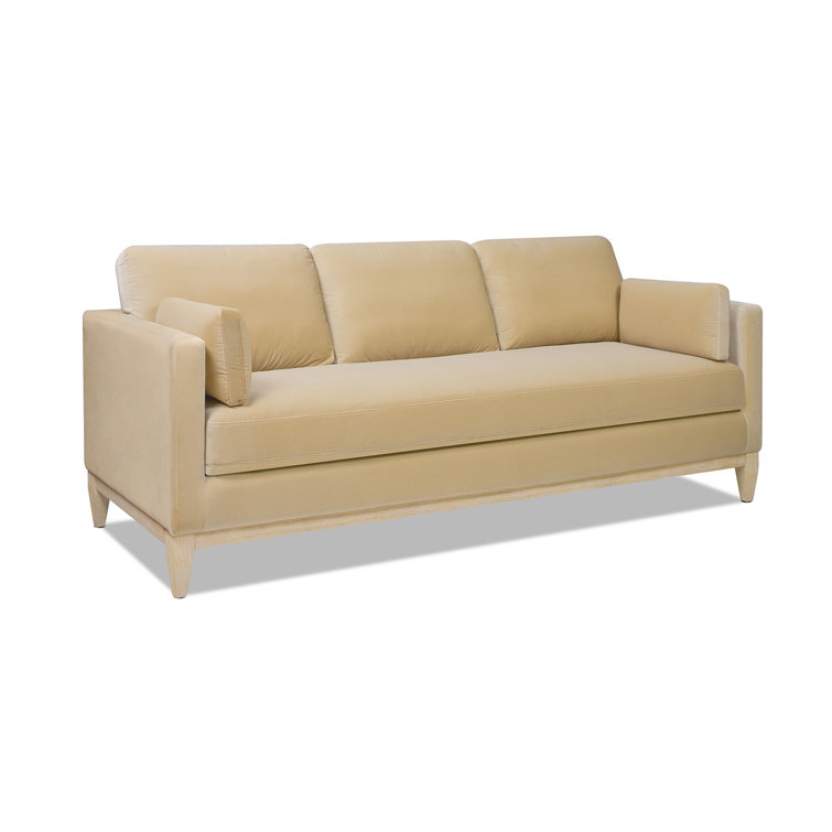 Knox 84" Fawn Brown Velvet Lawson Sofa with Removable Cushions