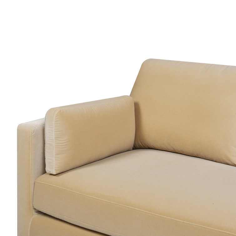 Knox 84" Fawn Brown Velvet Lawson Sofa with Removable Cushions