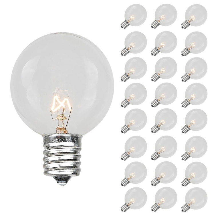 Clear Globe G50 Dimmable Incandescent Decorative Bulbs, 25 Pack