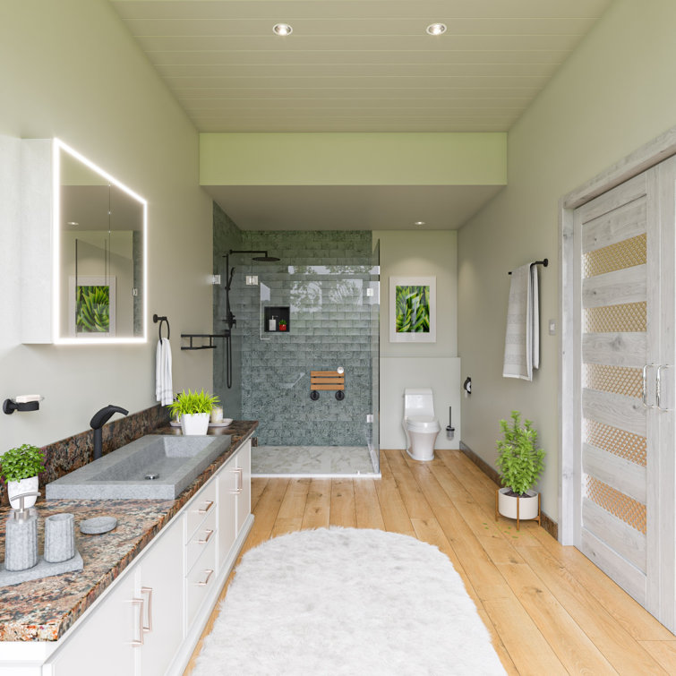 Gray Concrete Modern Bathroom Accessory Set
