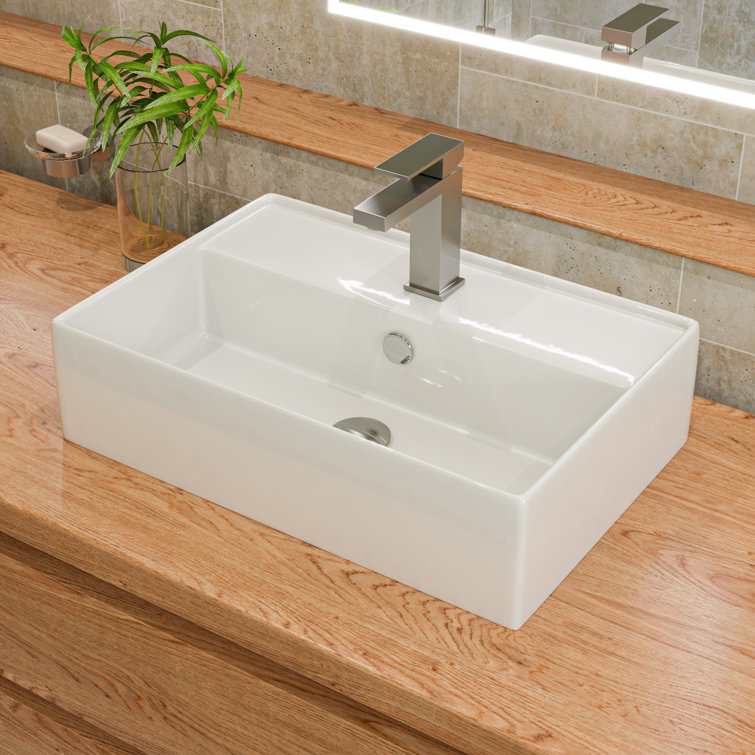 Brushed Nickel Single Lever Bathroom Faucet with Square Design