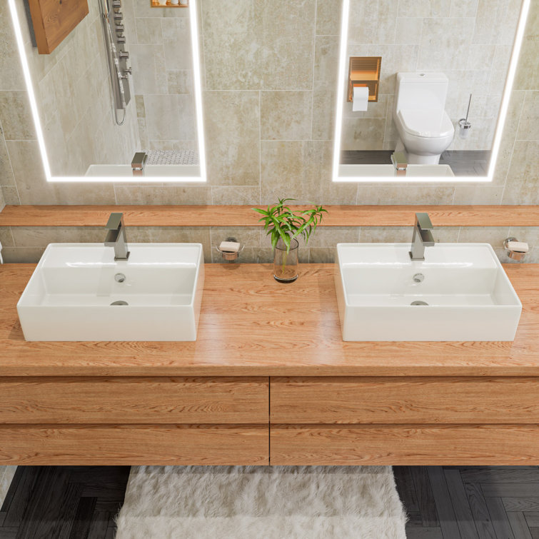 Brushed Nickel Single Lever Bathroom Faucet with Square Design