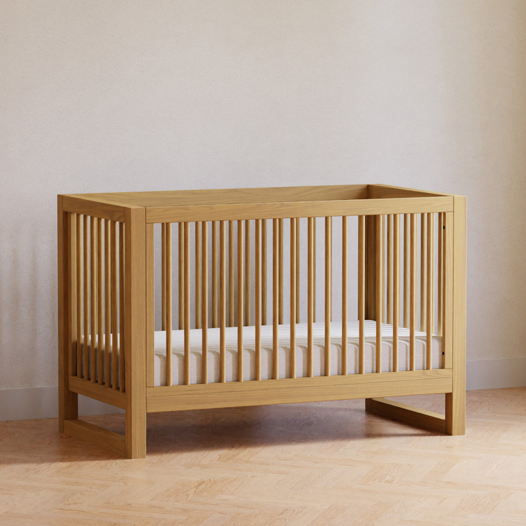 Honey Wood 3-in-1 Convertible Crib with Toddler Bed Kit