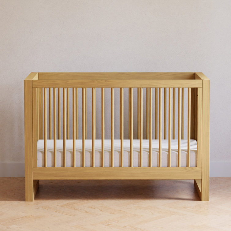 Honey Wood 3-in-1 Convertible Crib with Toddler Bed Kit