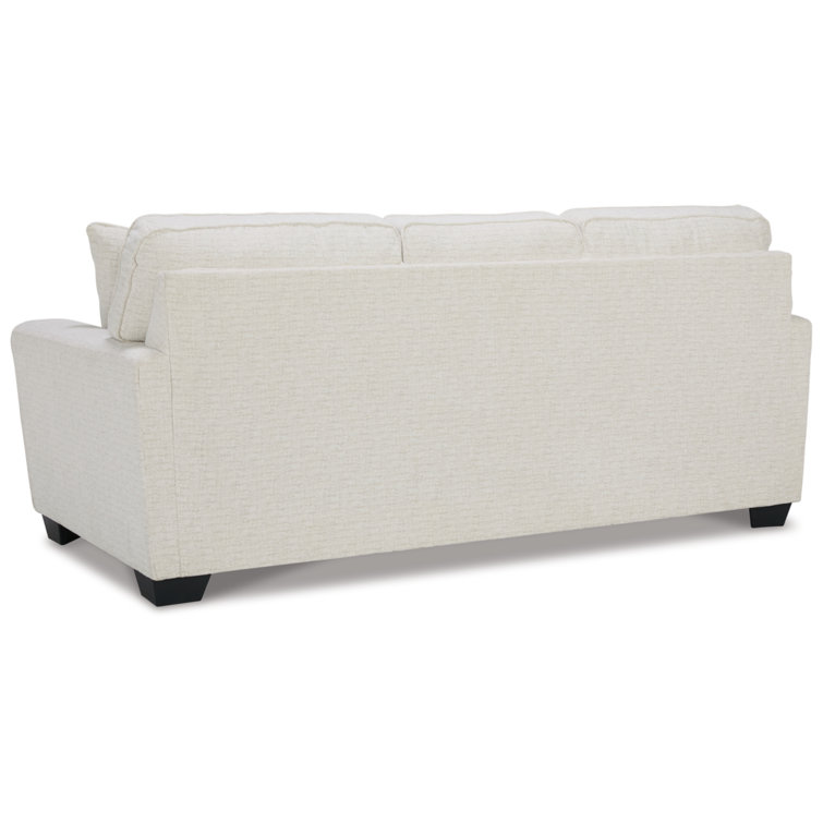Cashton 87'' Contemporary White Fabric Sofa with Removable Cushions
