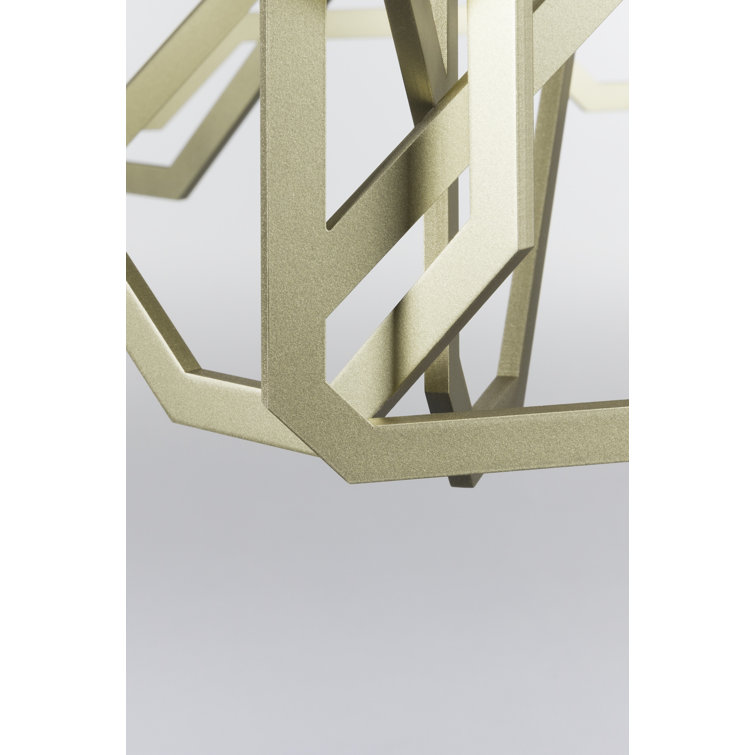 Brass Finish Modern Plant-Inspired Chandelier with 157.5-Inch Cable