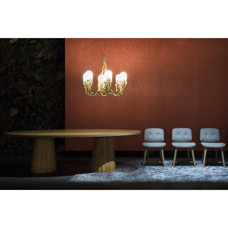 Brass Finish Modern Plant-Inspired Chandelier with 157.5-Inch Cable
