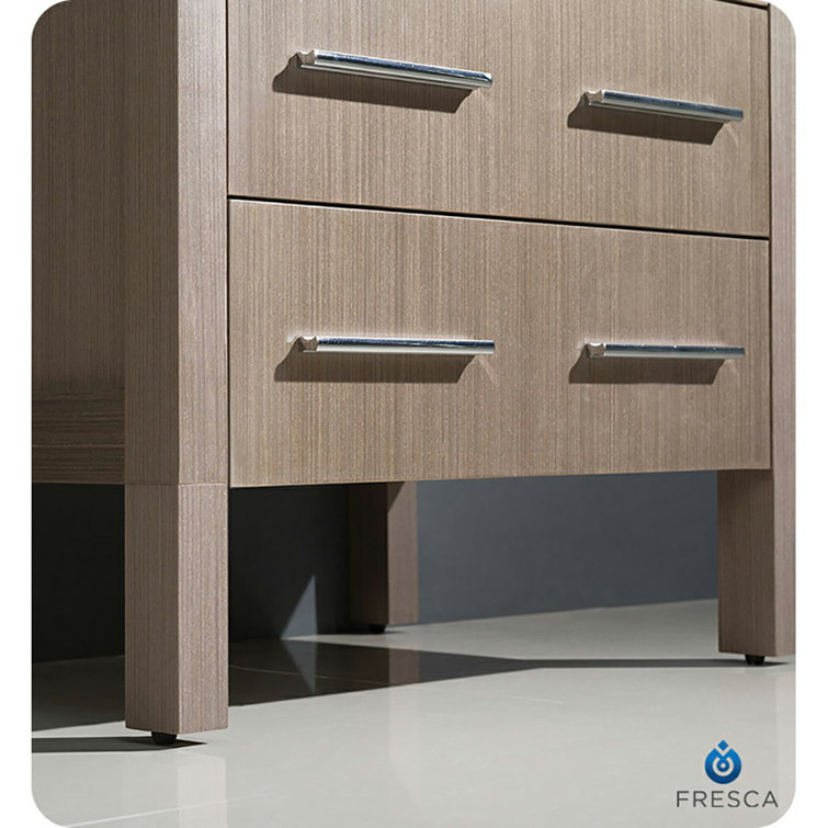 Modern Gray Oak 24" Freestanding Single Sink Vanity Set