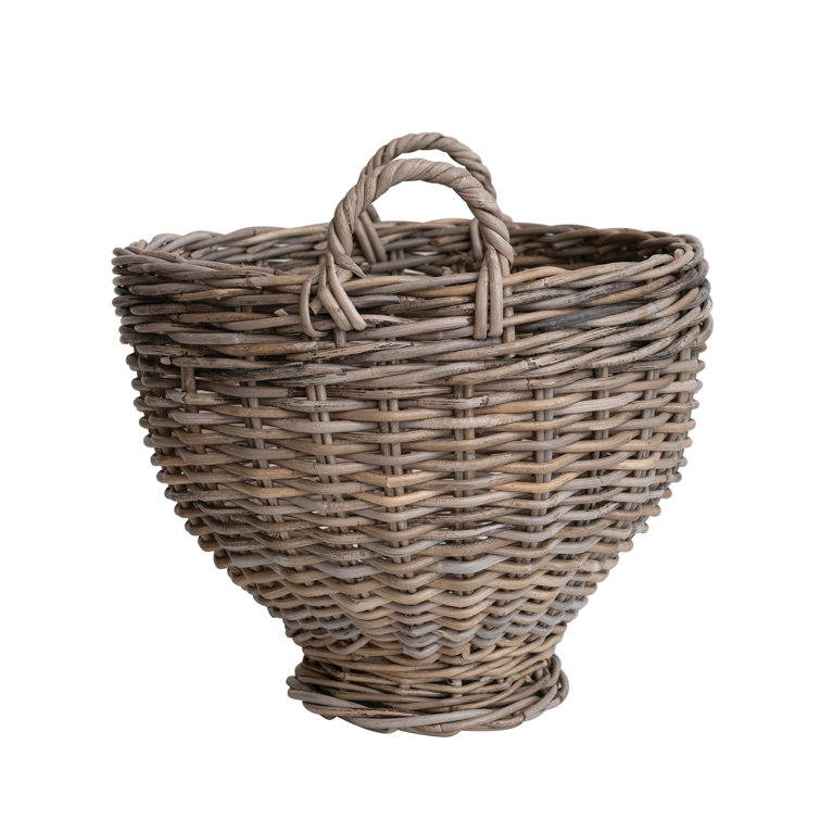 Handwoven Natural Rattan Cup Shaped Storage Basket