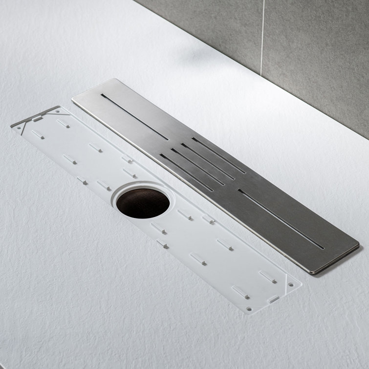 White Solid Surface Low-Profile Curbless Shower Base 60 x 36