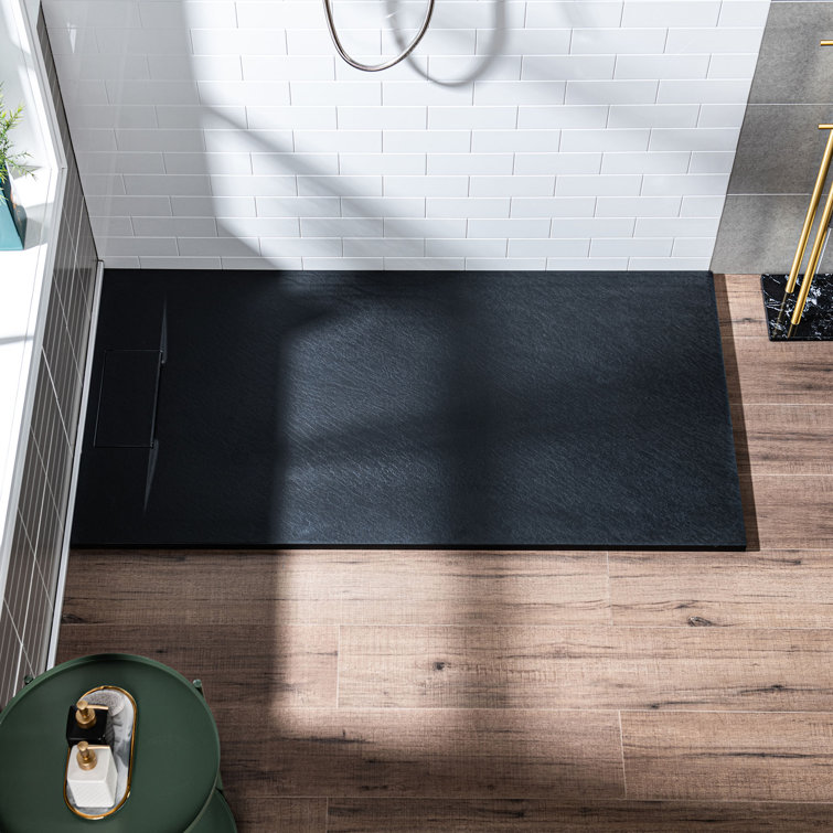47.25" W x 35.4" D Solid Surface Rectangular Shower Base, Non-Slip, Low-Profile, Curbless, Wheelchair Accessible