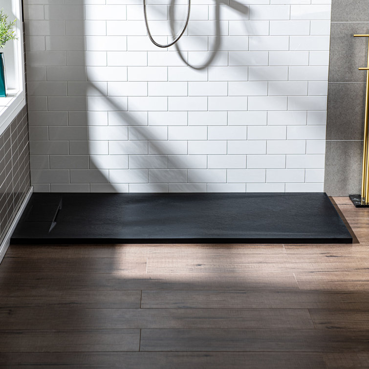 47.25" W x 35.4" D Solid Surface Rectangular Shower Base, Non-Slip, Low-Profile, Curbless, Wheelchair Accessible