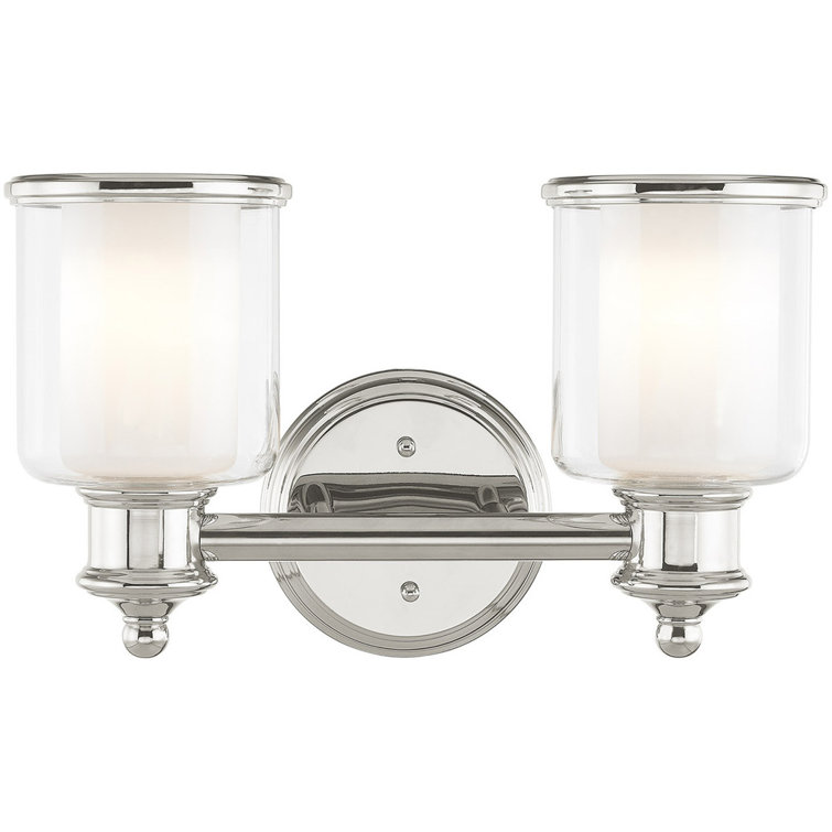 Polished Nickel 2-Light Vanity with Steel Frame