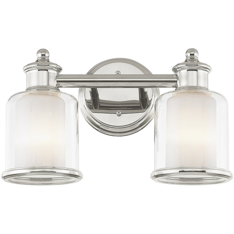 Polished Nickel 2-Light Vanity with Steel Frame
