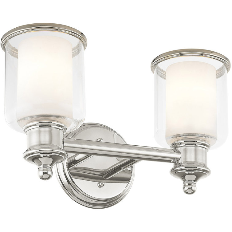 Polished Nickel 2-Light Vanity with Steel Frame