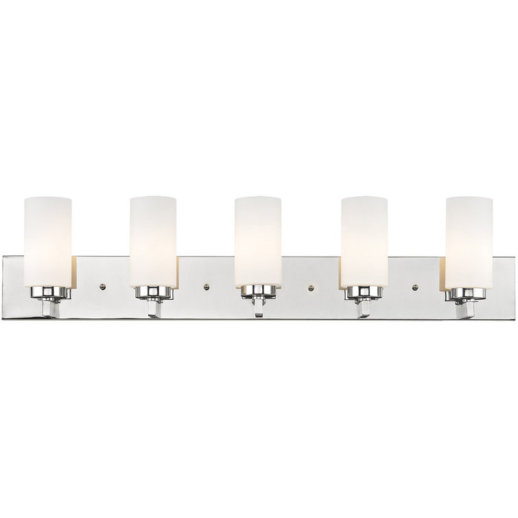 Polished Chrome 6-Light Vanity with Satin Opal Glass