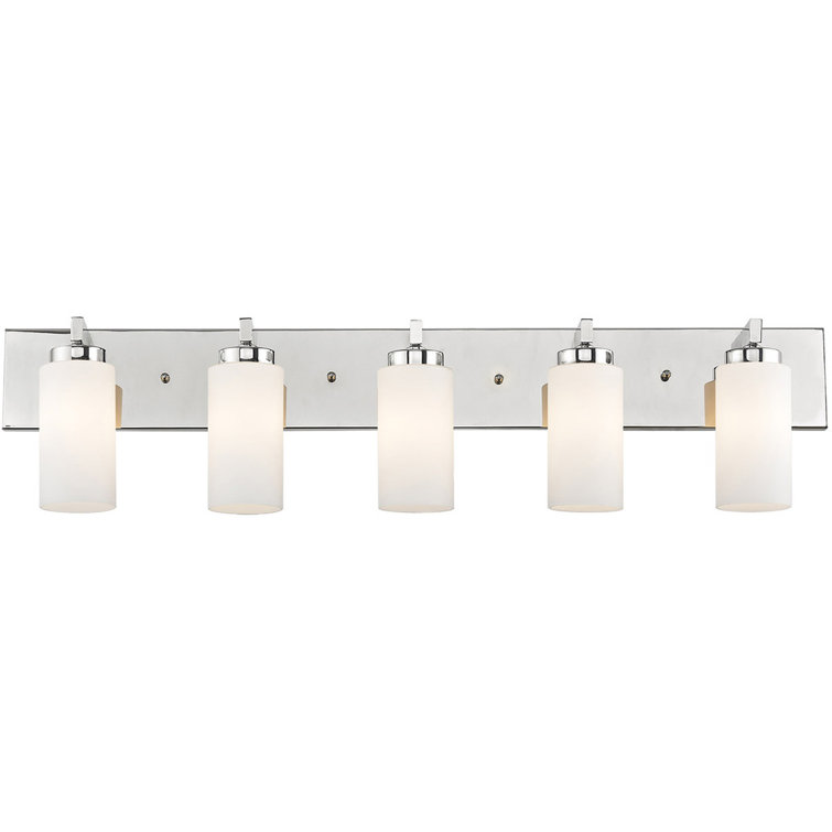 Polished Chrome 6-Light Vanity with Satin Opal Glass