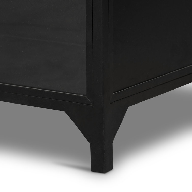 Black Iron and Glass Arched Curio Cabinet