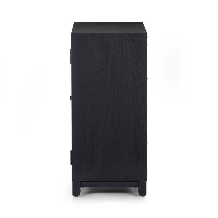 Contemporary Black Oak Display Cabinet with Adjustable Shelving