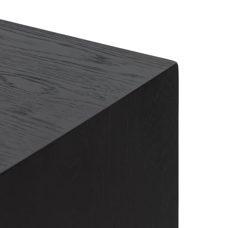 Contemporary Black Oak Display Cabinet with Adjustable Shelving