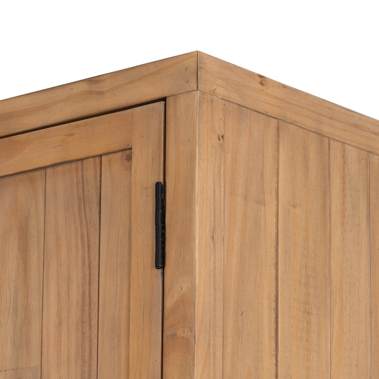 Nelia Smoked Pine Minimalist Armoire