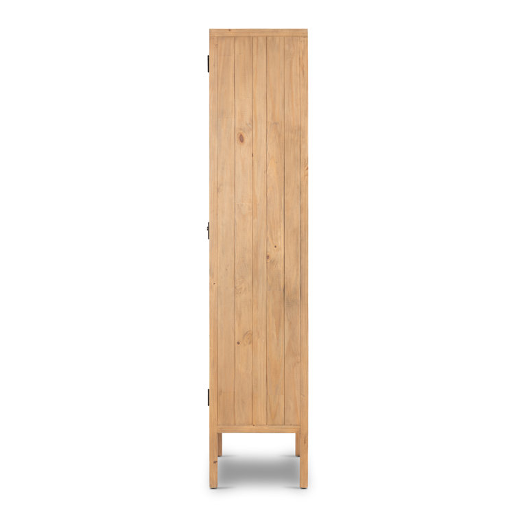 Nelia Smoked Pine Minimalist Armoire