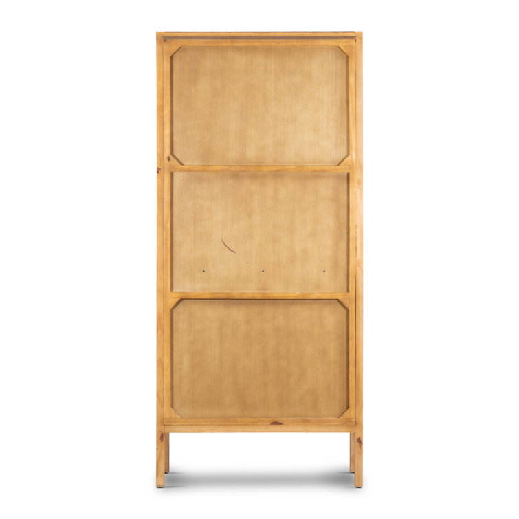 Nelia Smoked Pine Minimalist Armoire