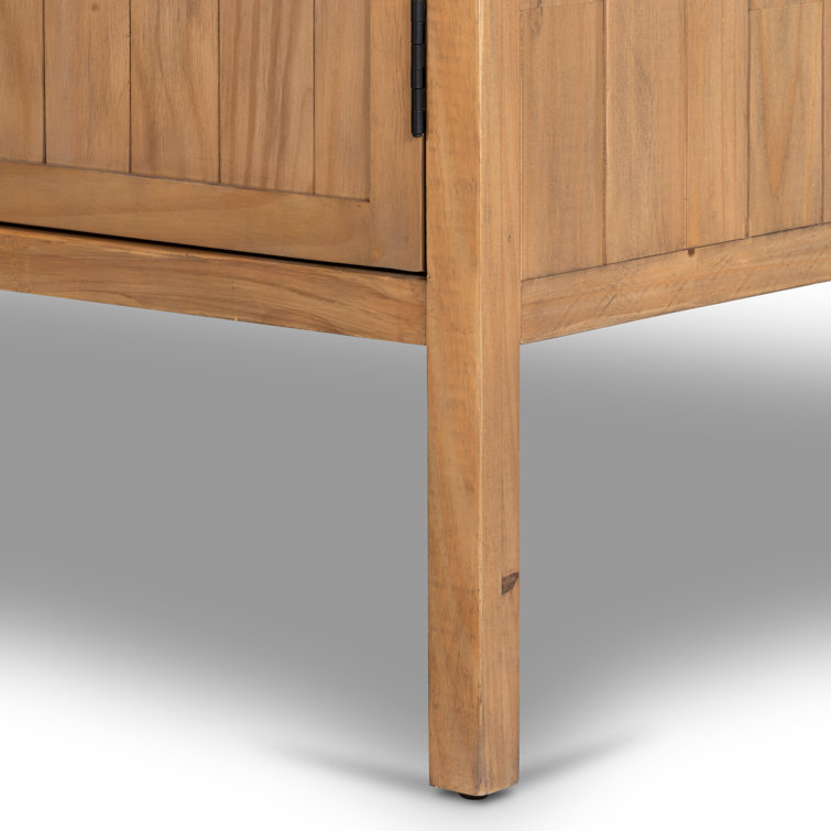 Nelia Smoked Pine Minimalist Armoire