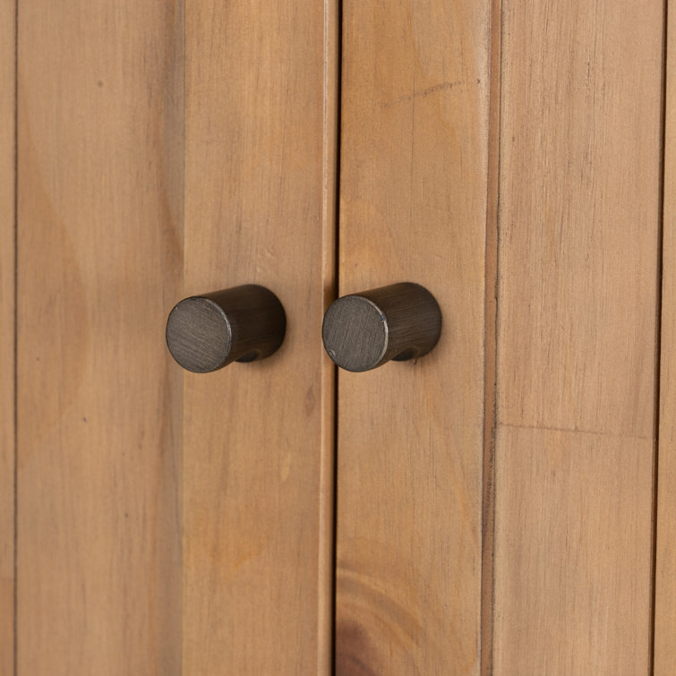 Nelia Smoked Pine Minimalist Armoire