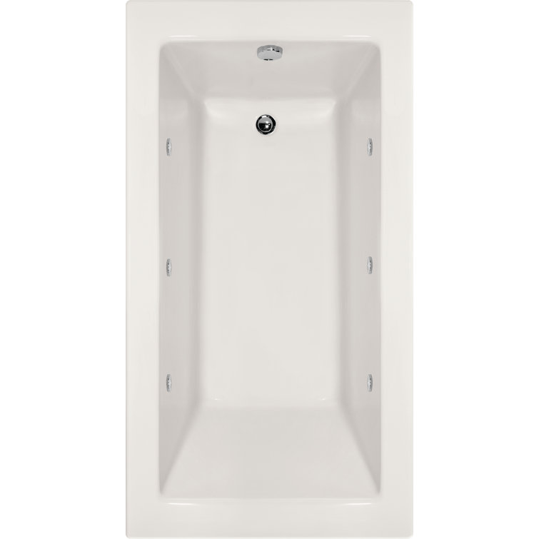 Sydney 72'' White Acrylic Rectangular Soaking Bathtub