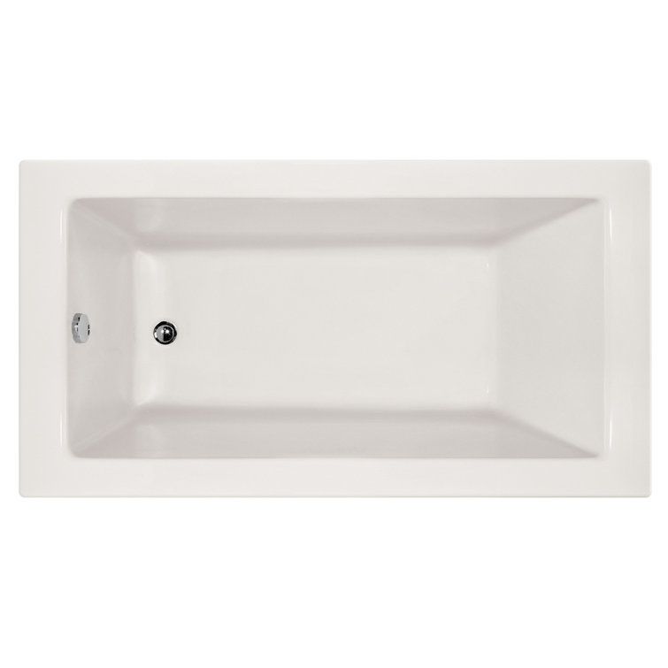 Sydney 72'' White Acrylic Rectangular Soaking Bathtub