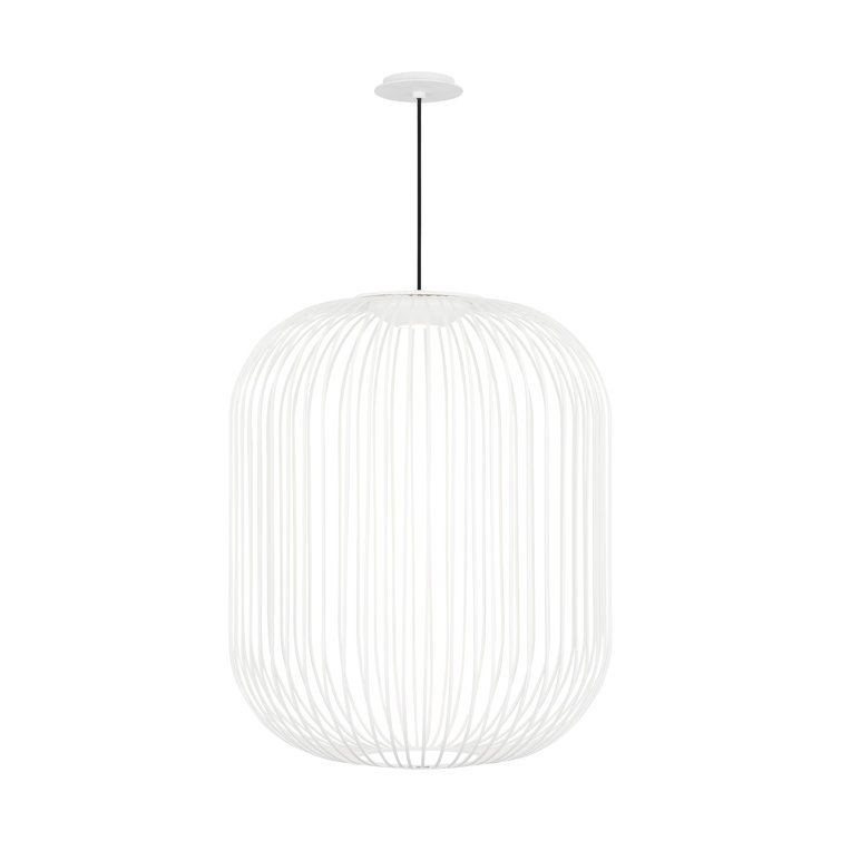 Modern Matte White Aluminum LED Pendant Light, Indoor/Outdoor