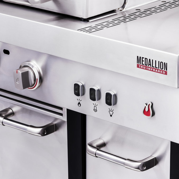 Stainless Steel 3-Burner Infrared Gas Grill with Storage
