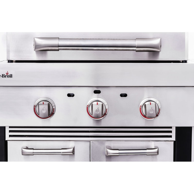 Stainless Steel 3-Burner Infrared Gas Grill with Storage