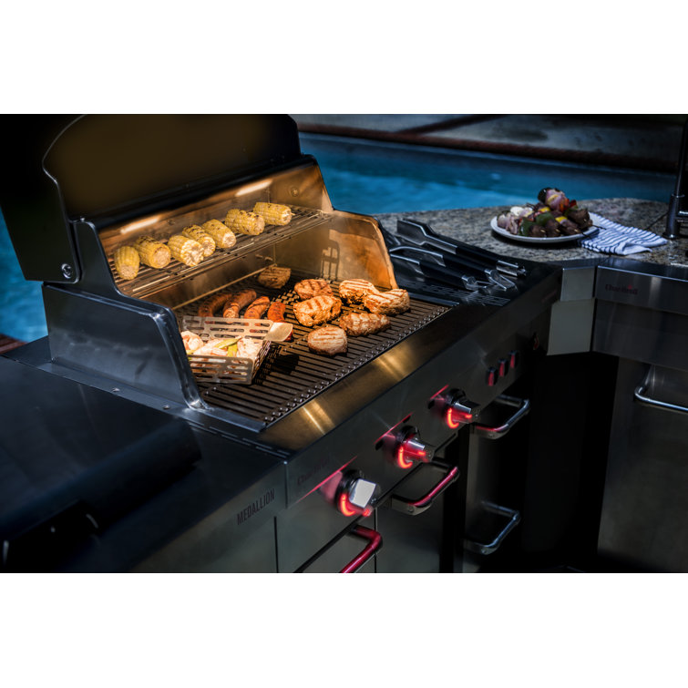 Stainless Steel 3-Burner Infrared Gas Grill with Storage