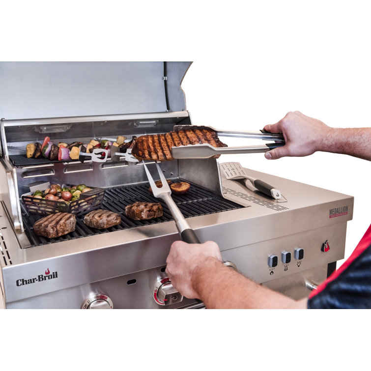 Stainless Steel 3-Burner Infrared Gas Grill with Storage