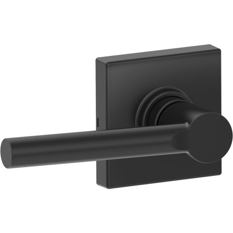 Matte Black Straight Lever Passage Door Handle Set