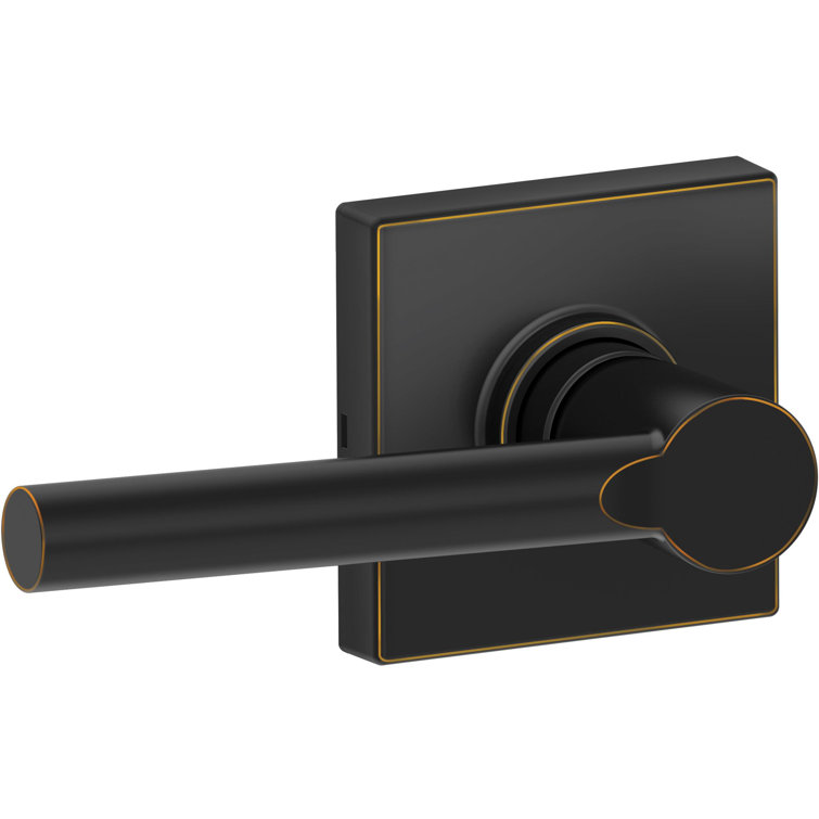 Matte Black Straight Lever Passage Door Handle Set
