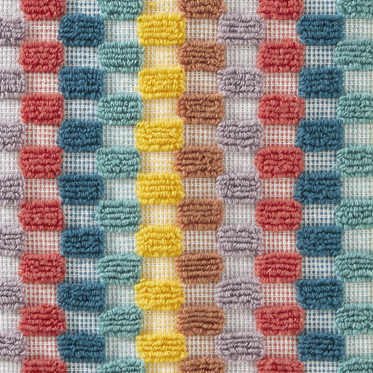 Multicolor Cotton Geometric Dobby Weave Hand Towel Set