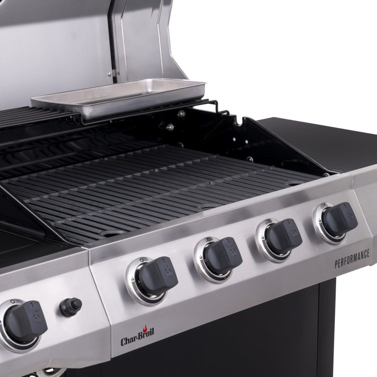 Stainless Steel 4-Burner Propane Gas Grill with Side Burner