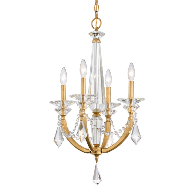 Mini Heirloom Gold Crystal 4-Light Plug-in Chandelier