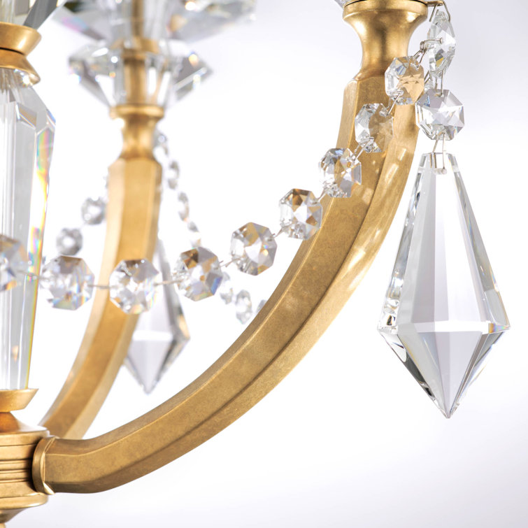 Mini Heirloom Gold Crystal 4-Light Plug-in Chandelier