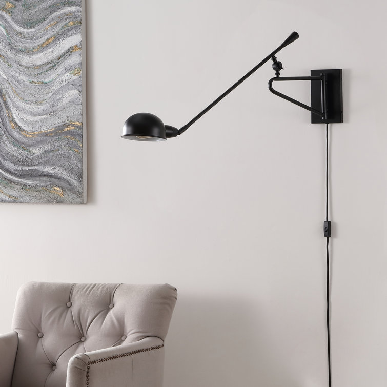 Moxley 36.5" Adjustable Black Iron Wall Sconce