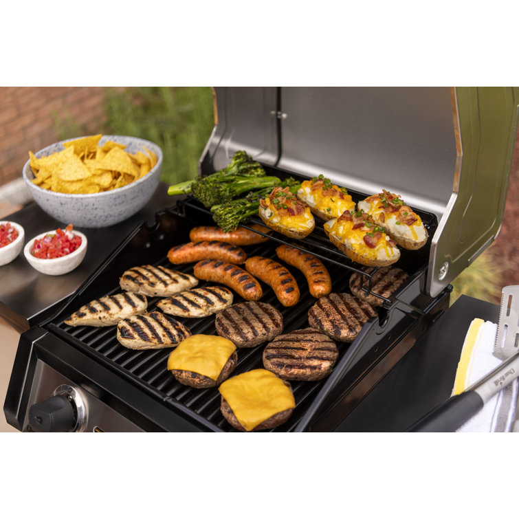 Black Stainless Steel 2-Burner Propane Gas Grill with Infrared